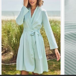 Lake Pajamas Pima Robe in Parisian Green Sz L